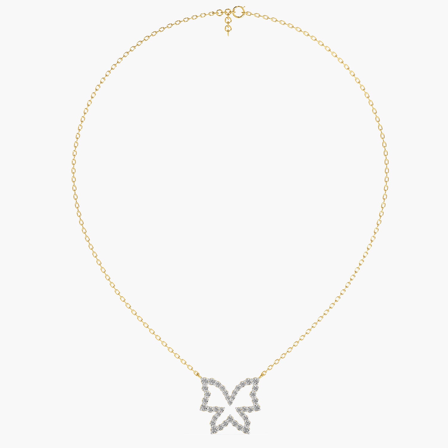 Butterfly Lab-Grown Diamond Necklace(With Chain) - Moena