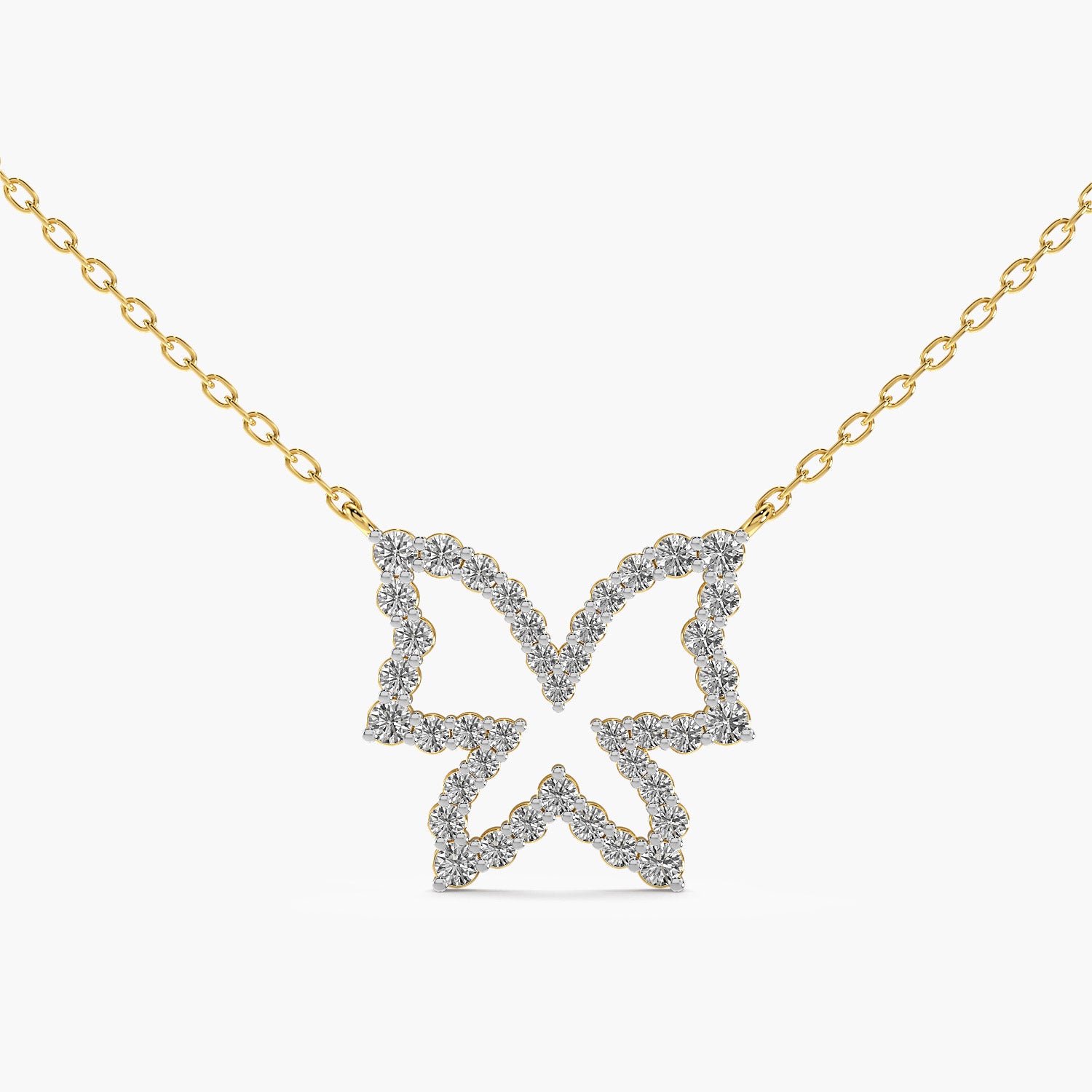 Butterfly Lab-Grown Diamond Necklace(With Chain) - Moena