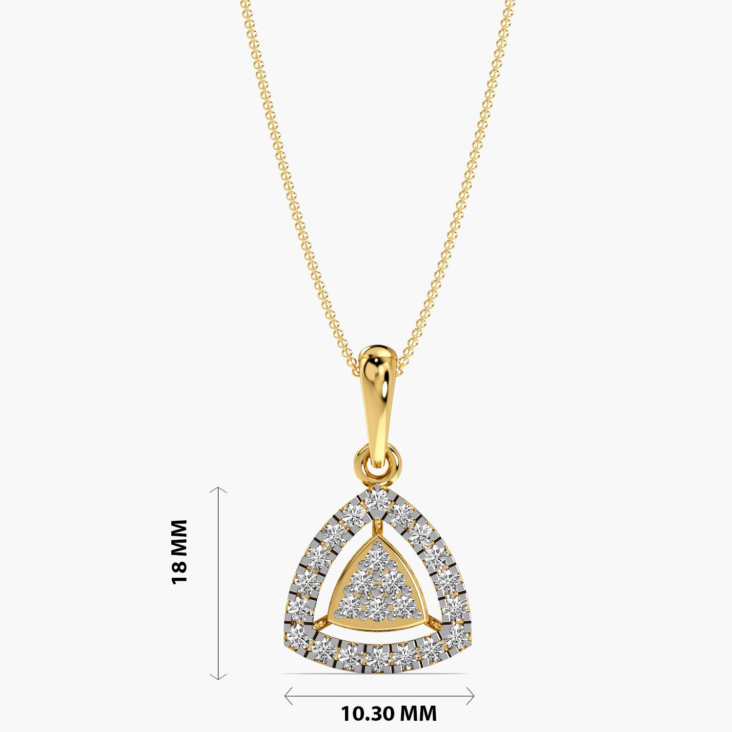 Triangular Halo Diamond Pendant - Moena