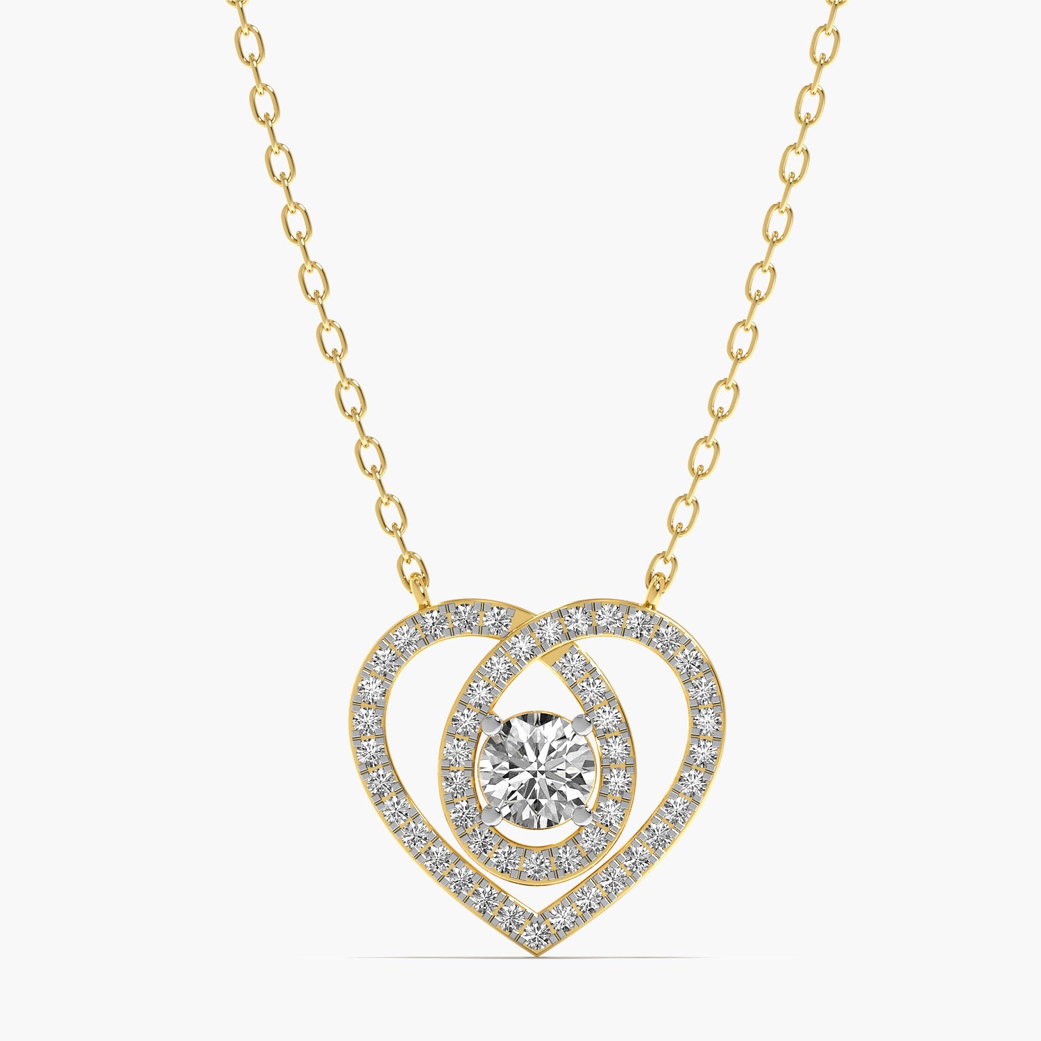 Double Heart Diamond Pendant - Moena
