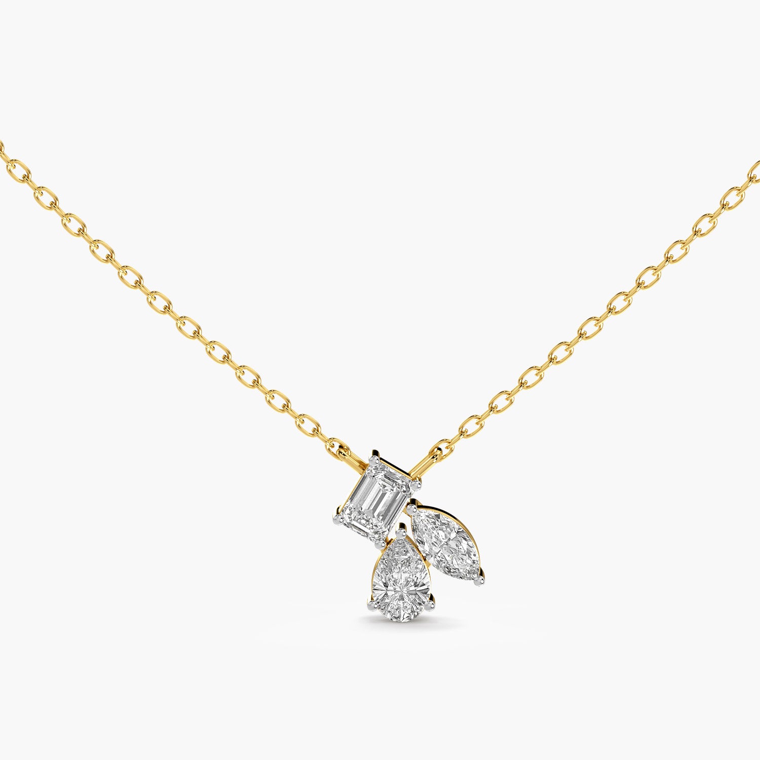 Trio Diamond Pendant(With Chain) - Moena
