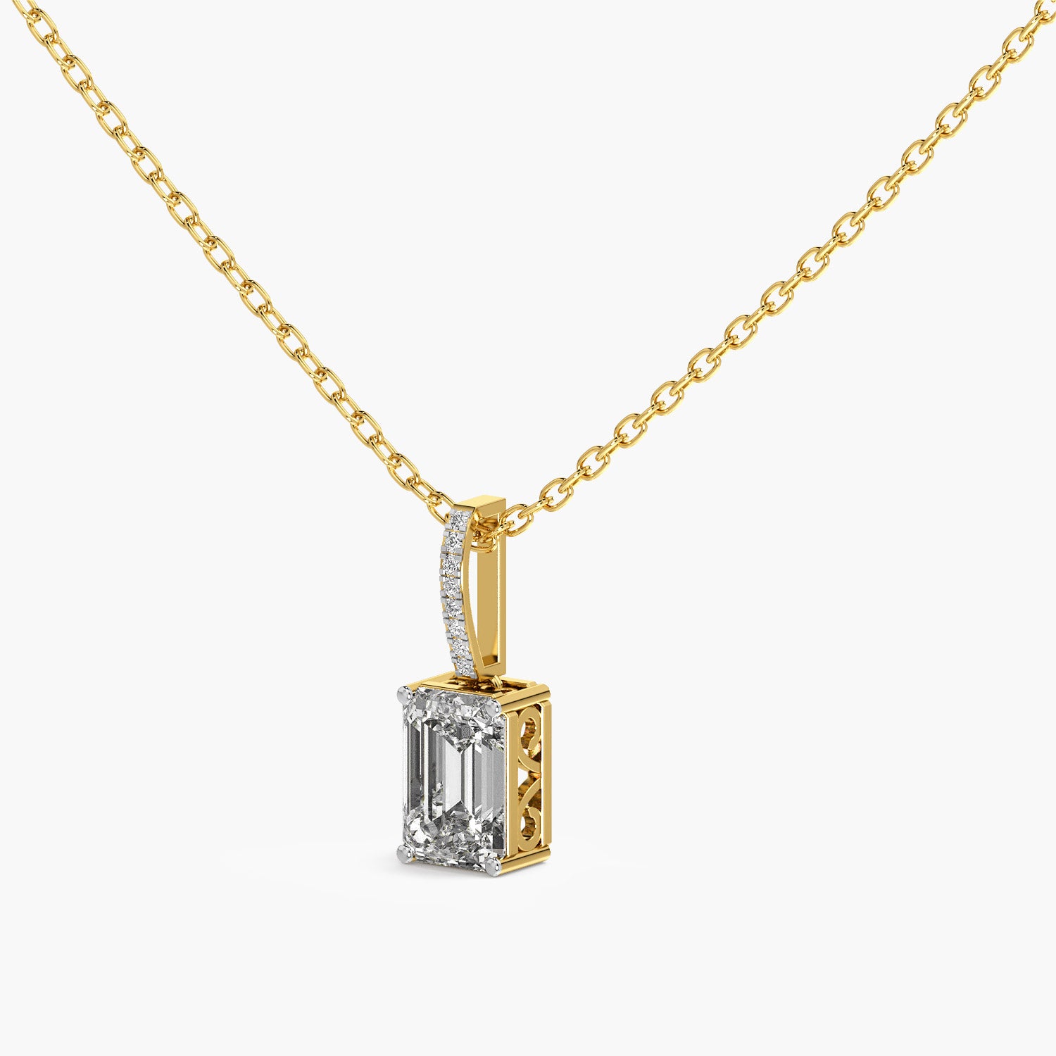 Emerald-Cut Lab-Grown Diamond pendant - Moena