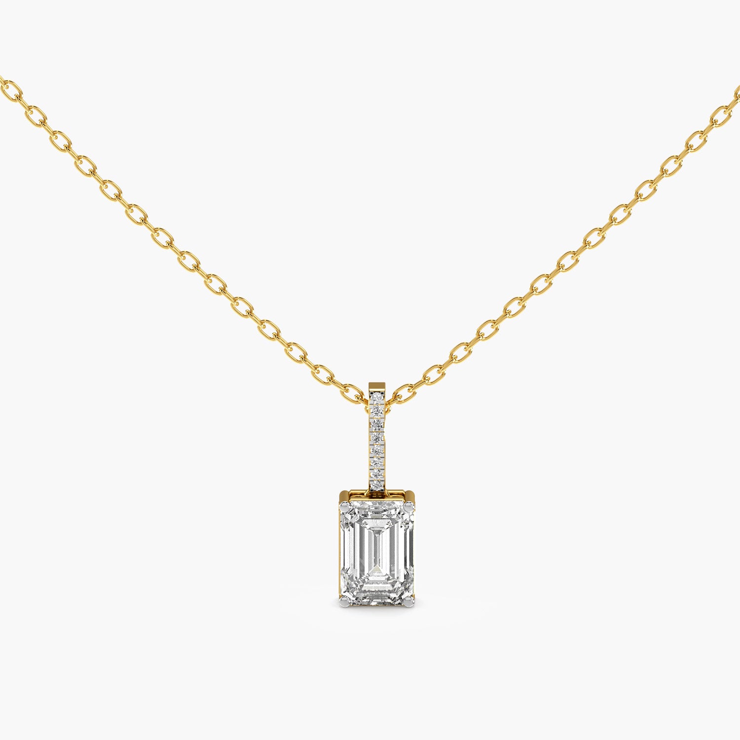 Emerald-Cut Lab-Grown Diamond pendant - Moena