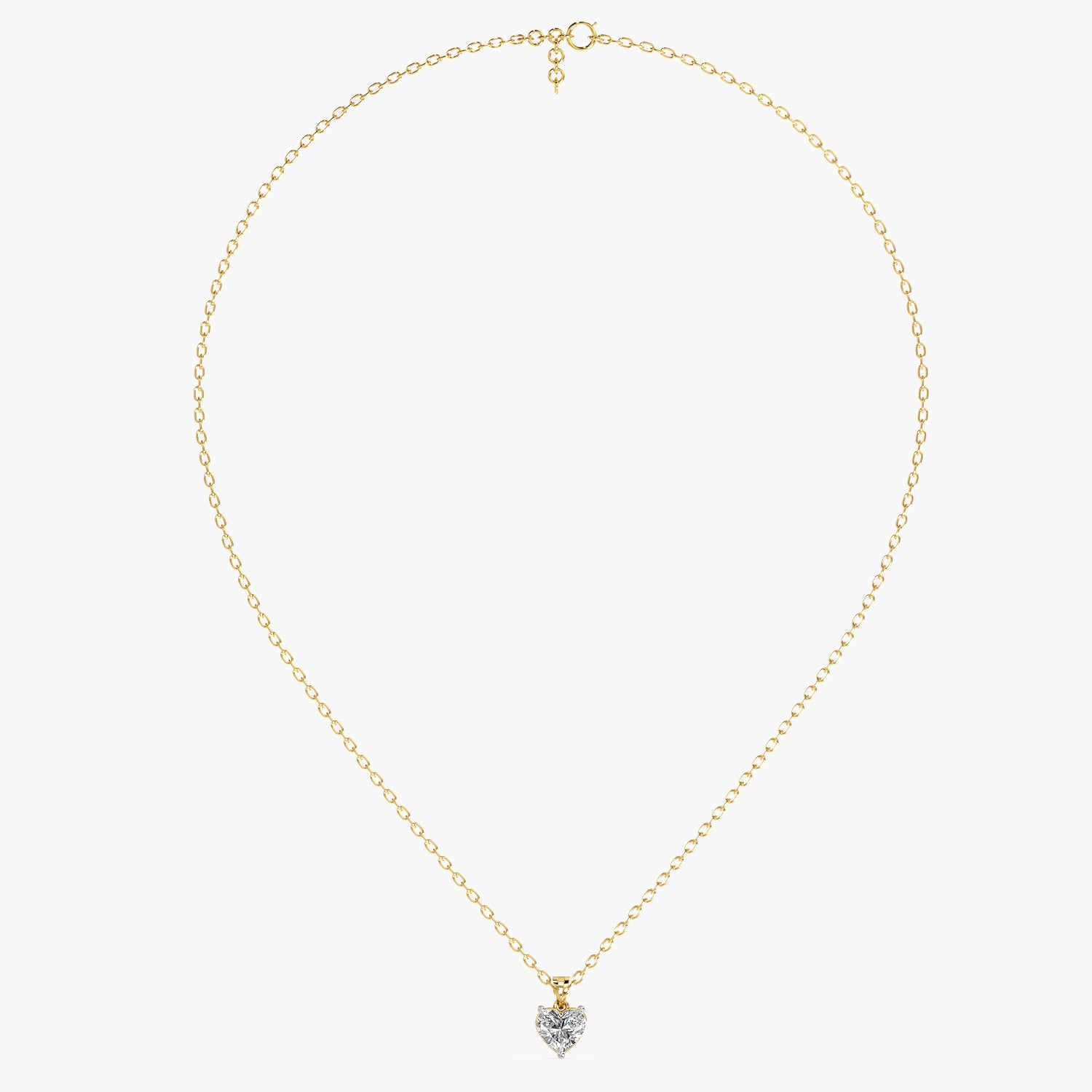 Heart-Shaped Lab-Grown Diamond Necklace(With Chain) - Moena