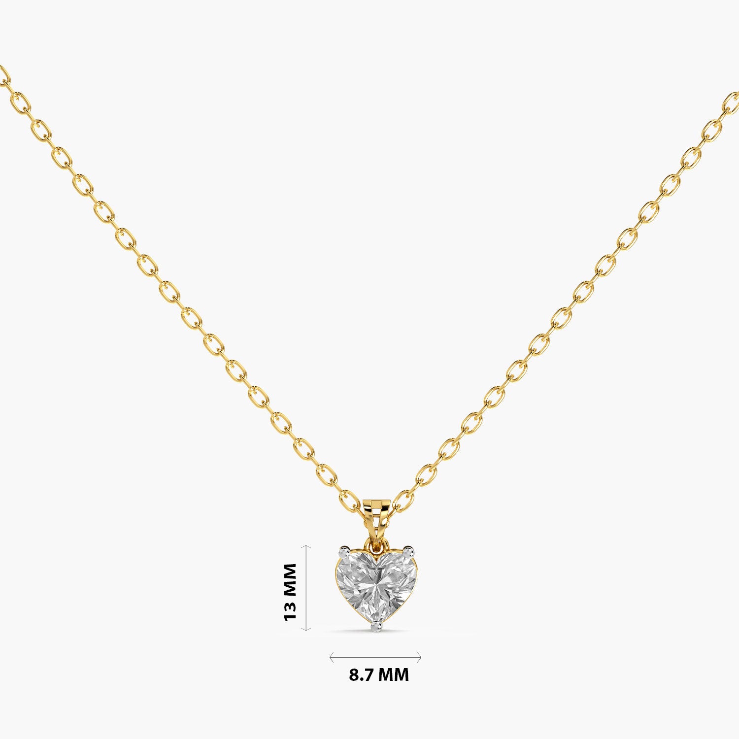 Heart-Shaped Lab-Grown Diamond Necklace(With Chain) - Moena