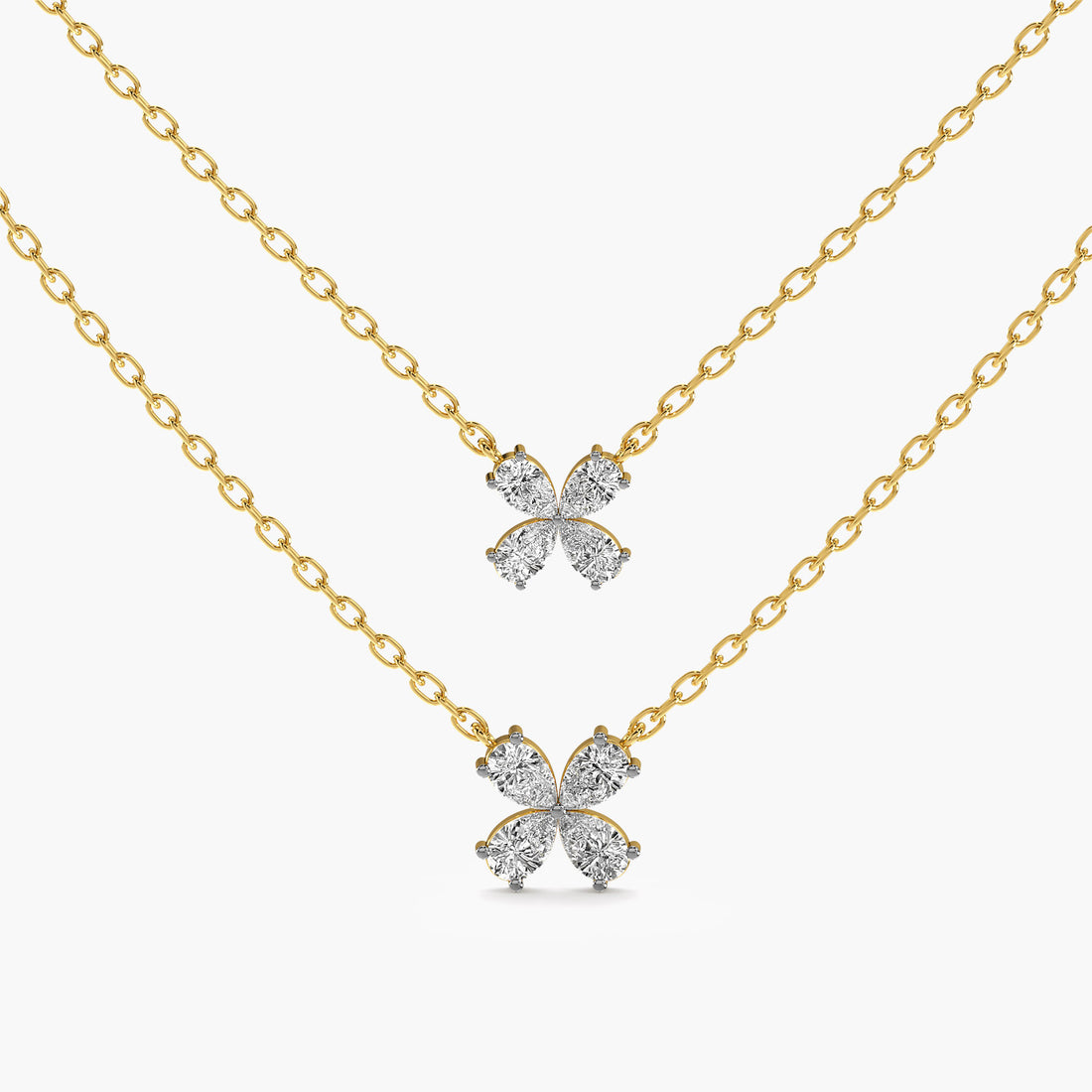 Twin Bloom Necklace (With Chain)