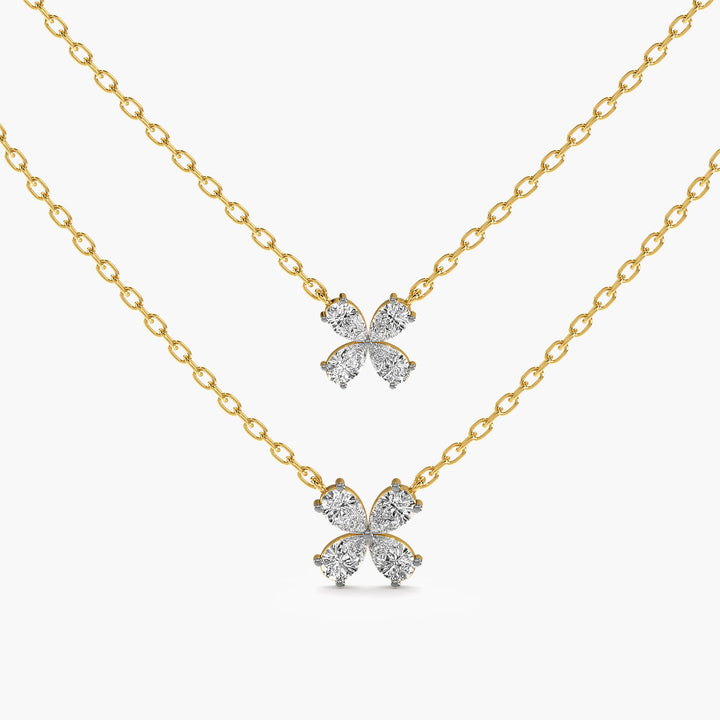 Twin Bloom Necklace (With Chain)