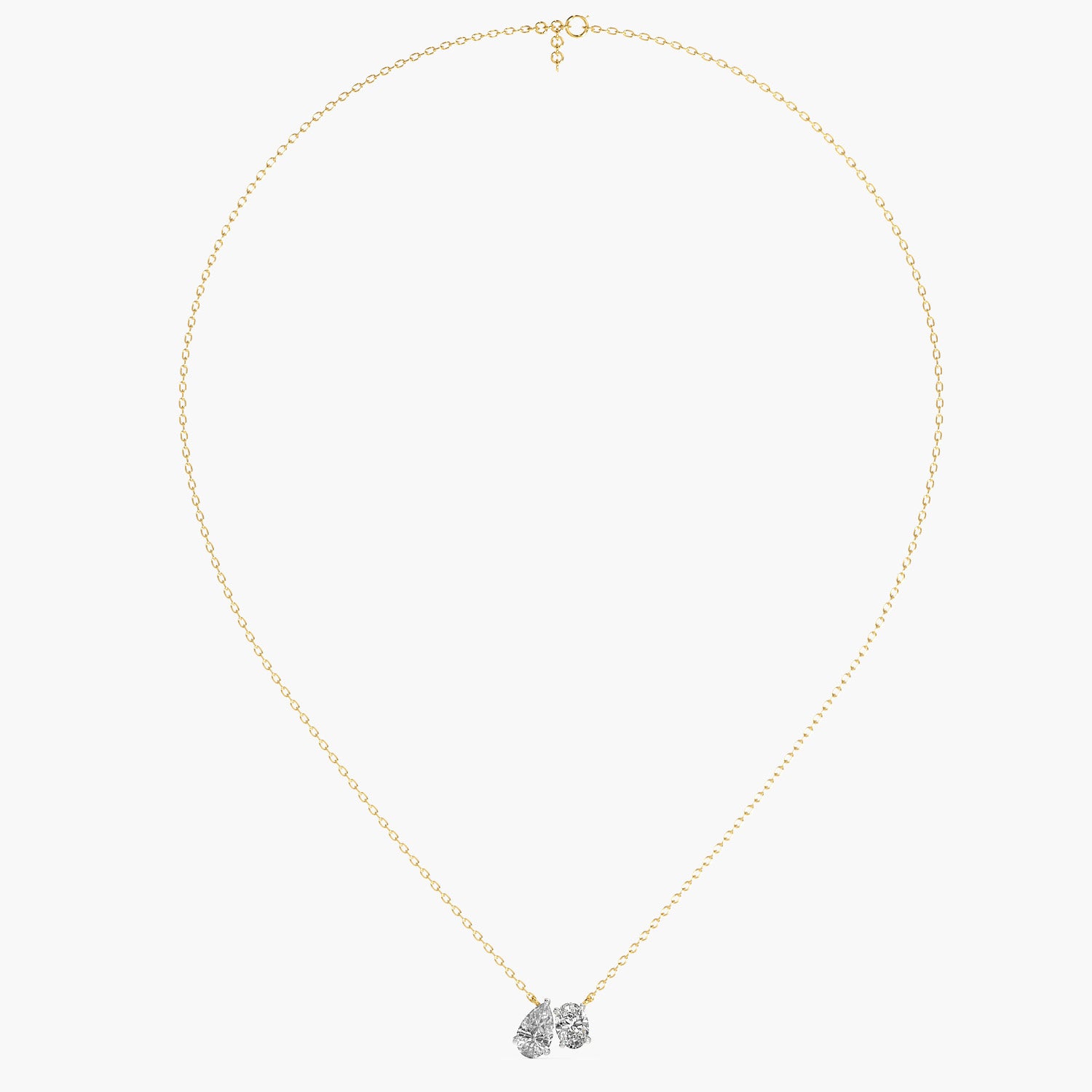 Dual-Stone Lab-Grown Diamond Necklace(With Chain) - Moena