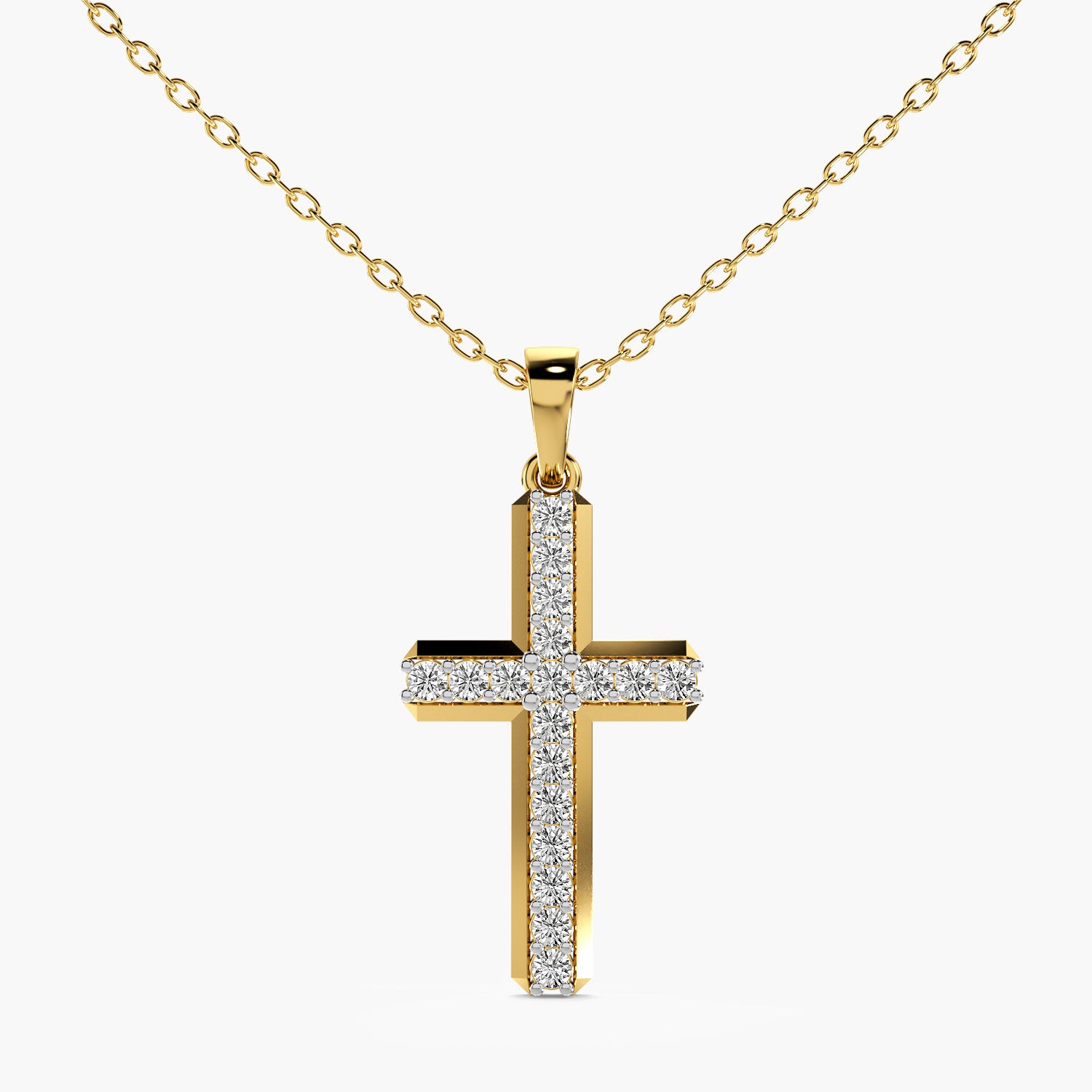Faithful Glow Lab-Grown Diamond Cross Pendant (With Chain) - Moena