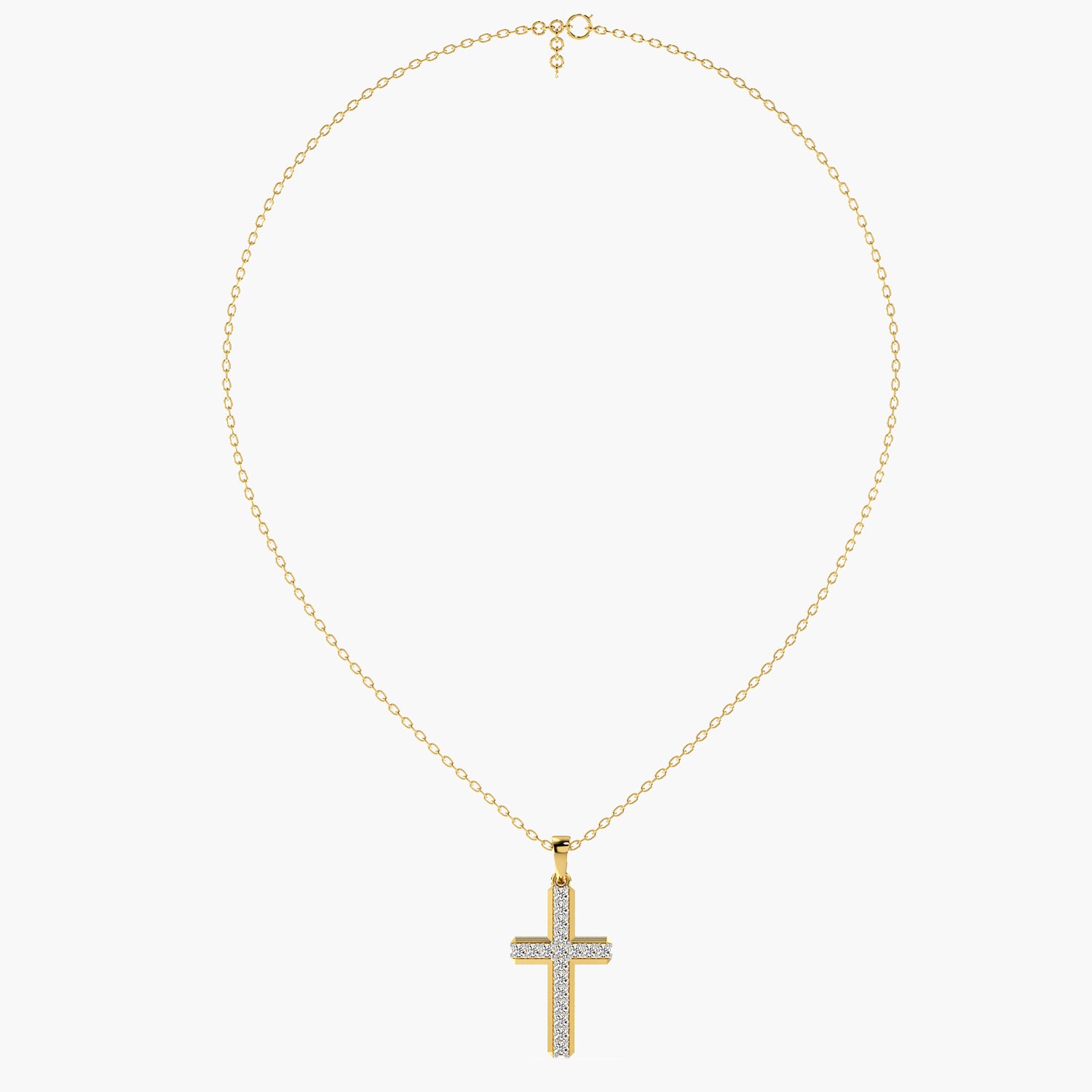 Faithful Glow Lab-Grown Diamond Cross Pendant (With Chain) - Moena