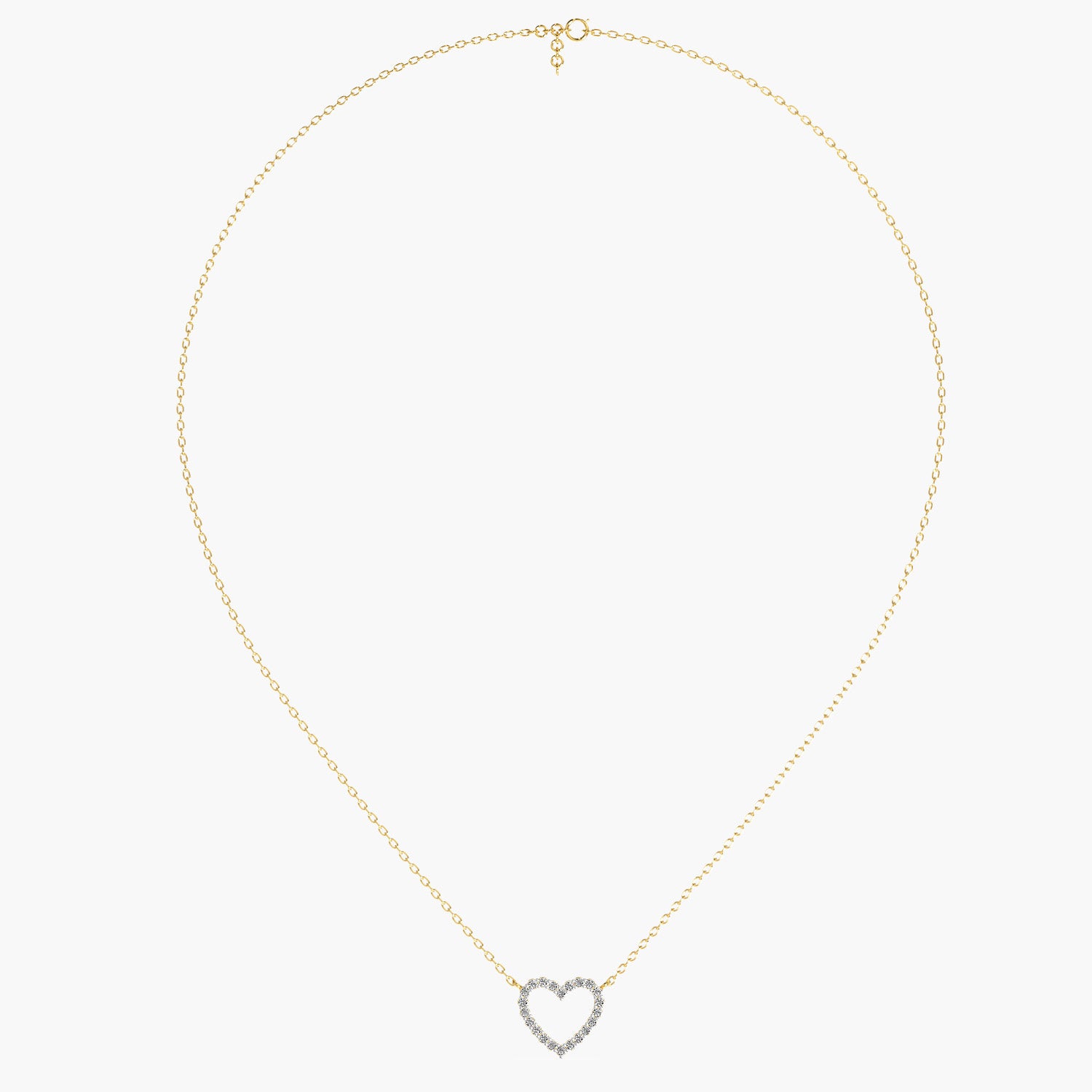 Open Heart Lab-Grown Diamond Necklace(With Chain) - Moena