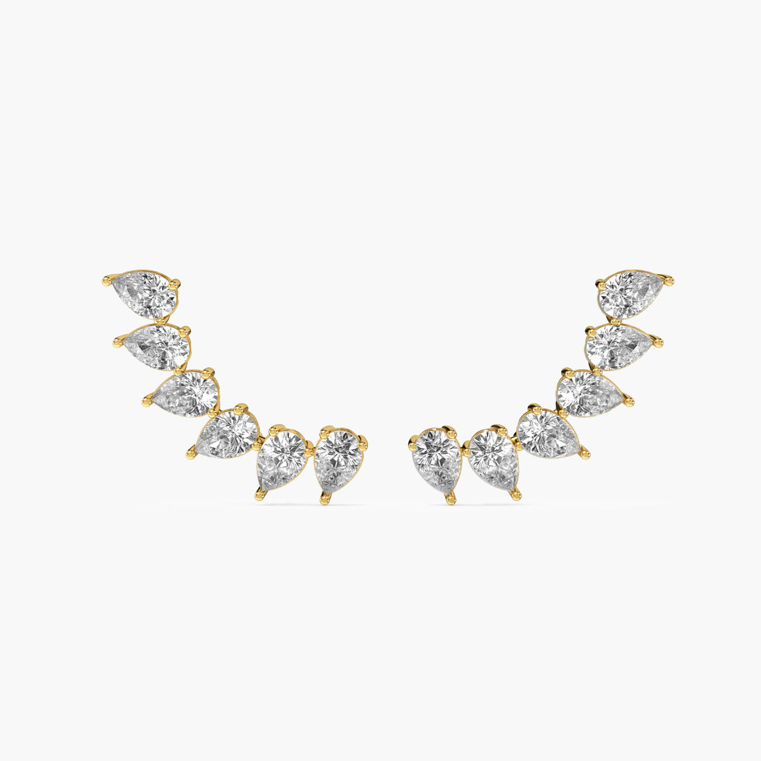 Ear Crawler Sparkle - Front View in Yellow Gold - Diamond Jewellery by Moena