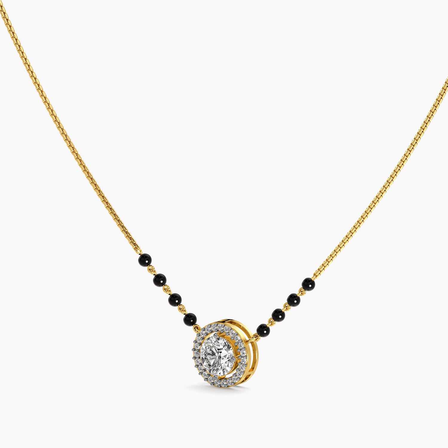 Classic Halo Mangalsutra Set (With chain)