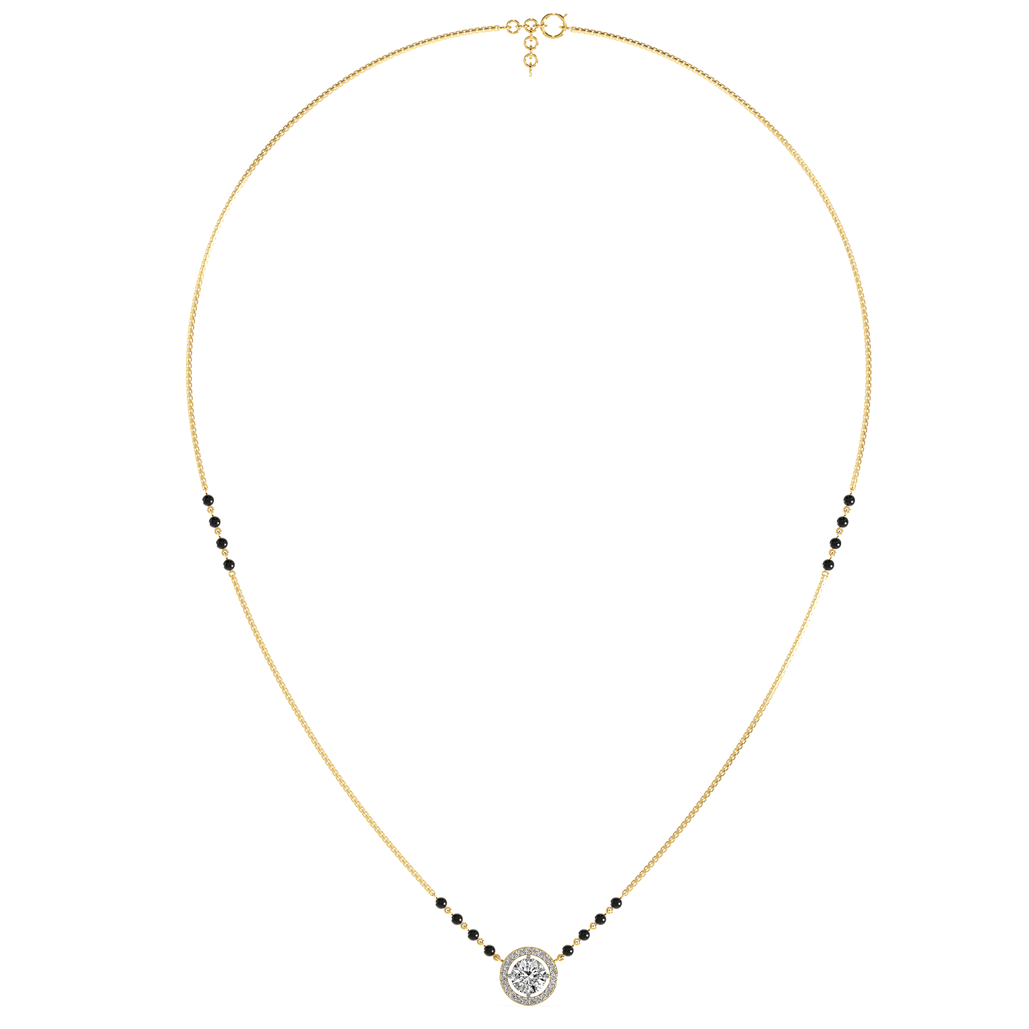 Classic Halo Mangalsutra Set (With chain)