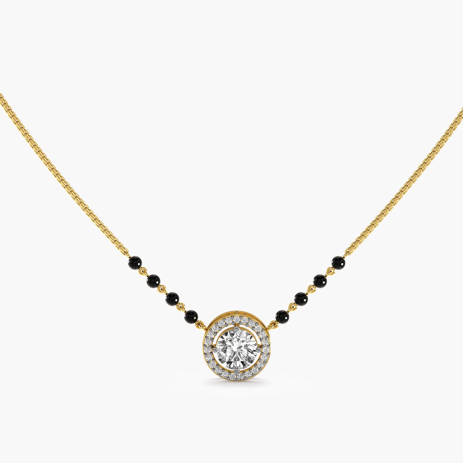 Classic Halo Mangalsutra Set (With chain)