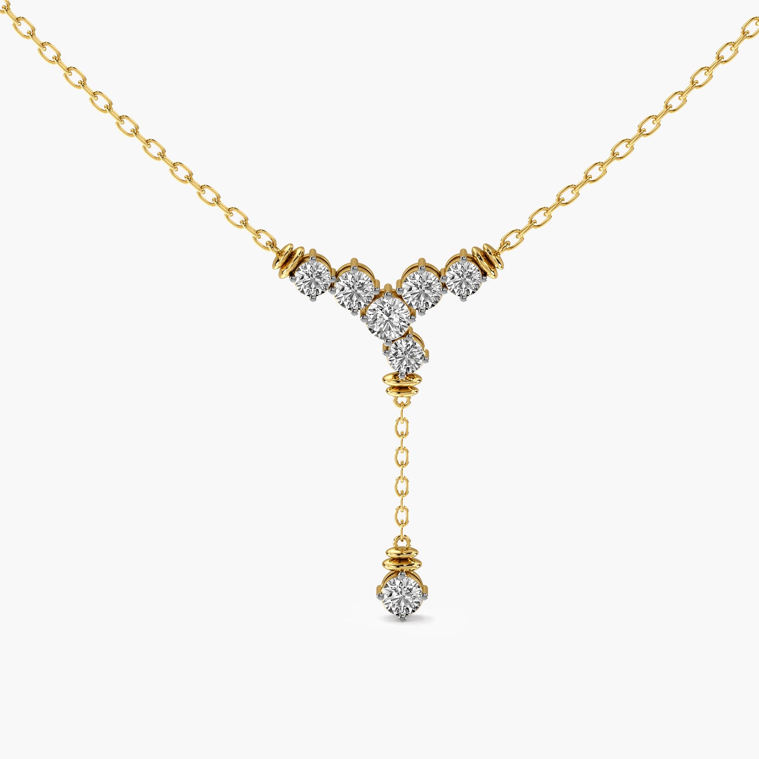 Cascading Floral Diamond Necklace (With chain)