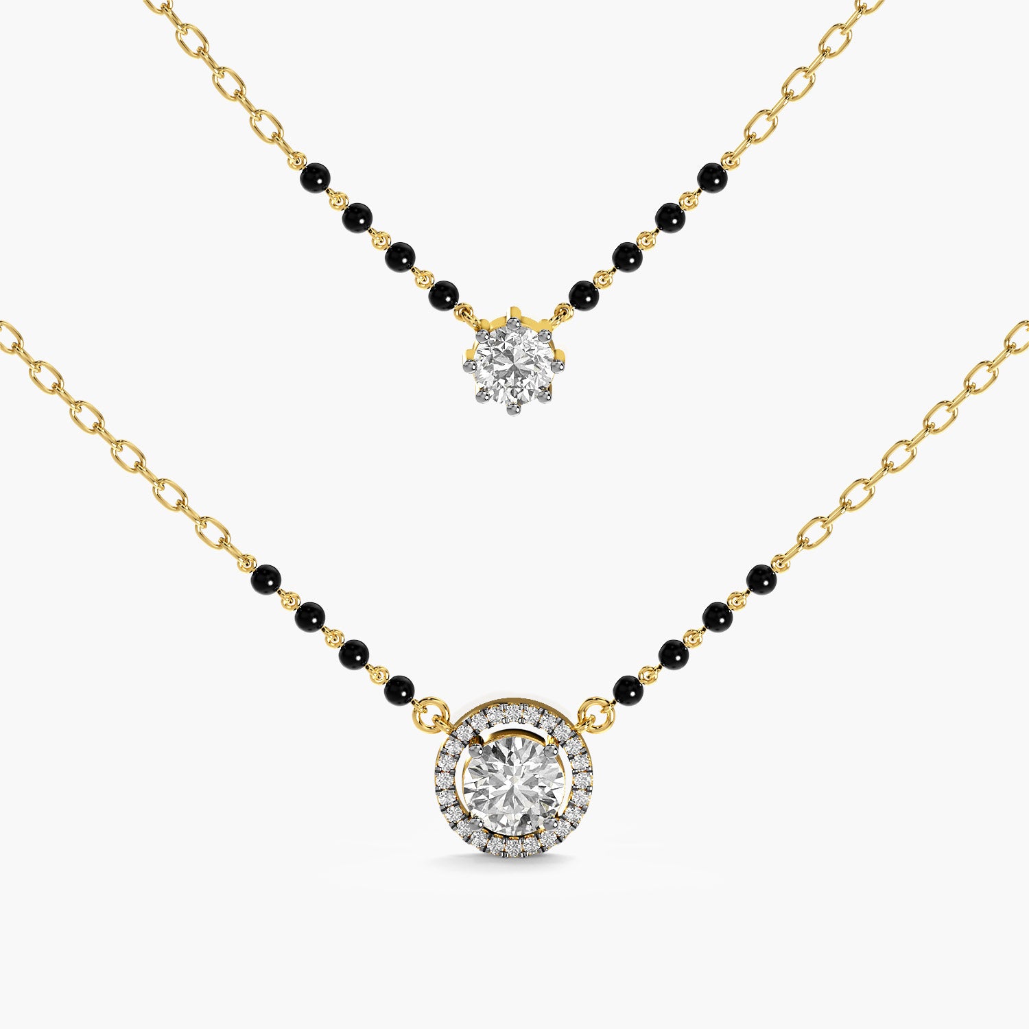 Halo & Solitaire Mangalsutra Set
