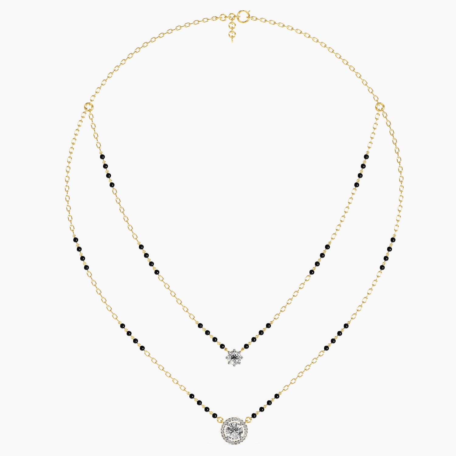 Halo & Solitaire Mangalsutra Set