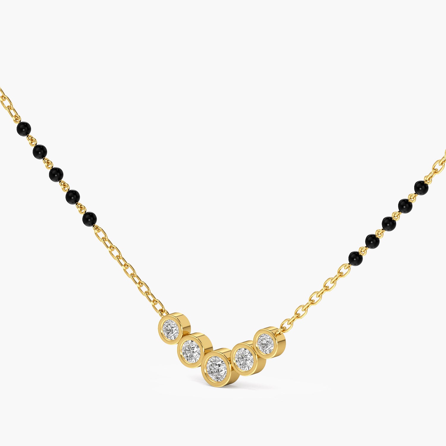 Five Bezel Diamond Mangalsutra
