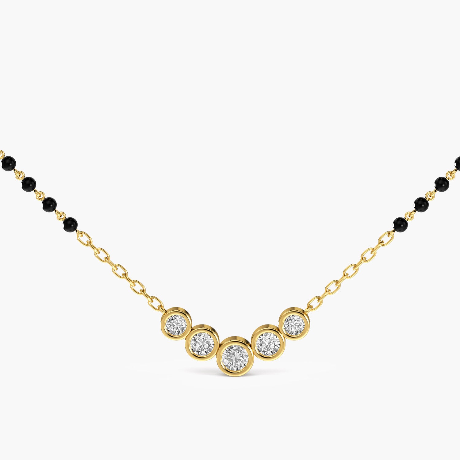 Five Bezel Diamond Mangalsutra