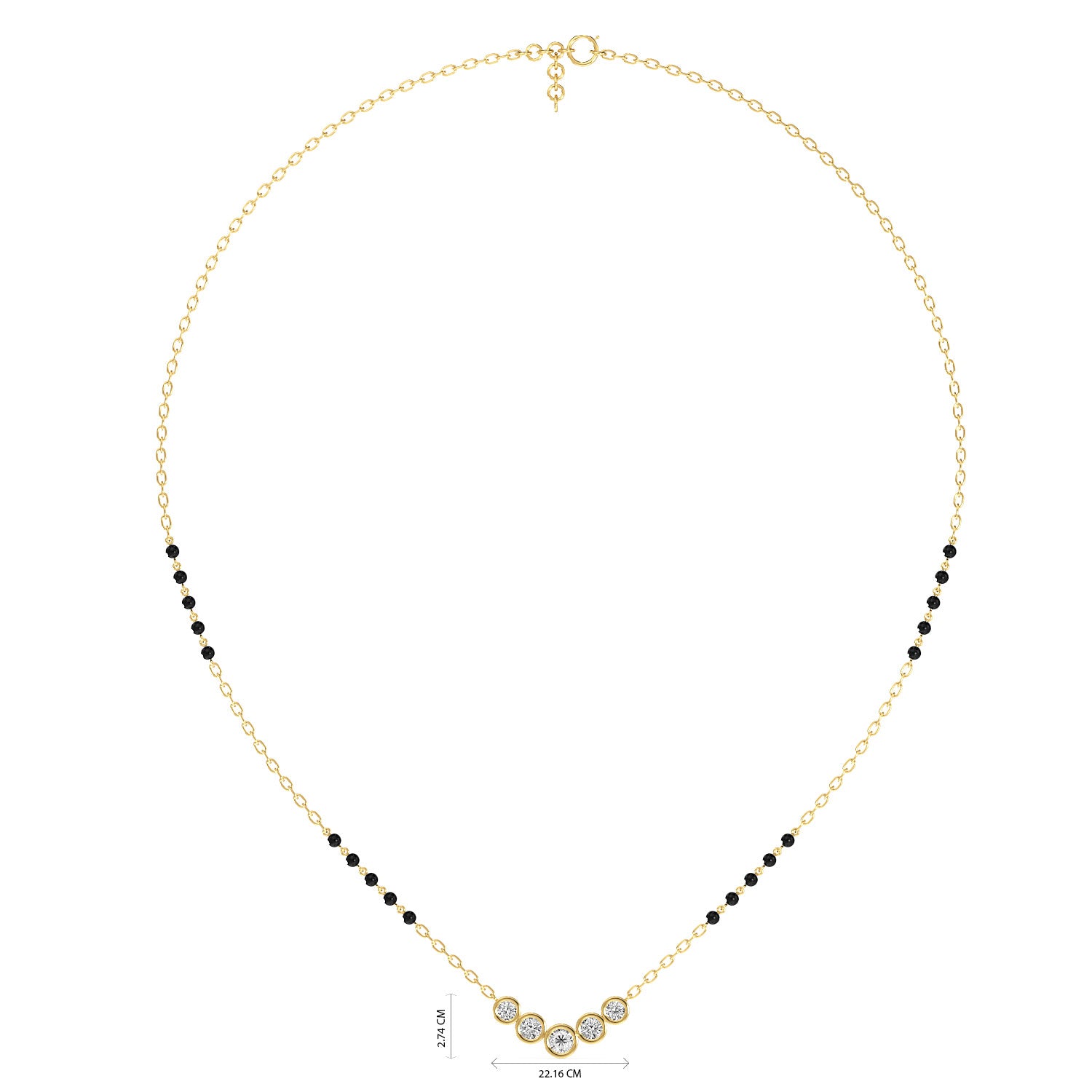 Five Bezel Diamond Mangalsutra