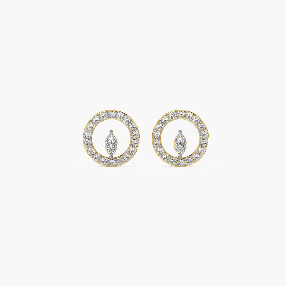 Eternal Bloom Studs - Side View in Yellow Gold - Diamond Stud by Moena