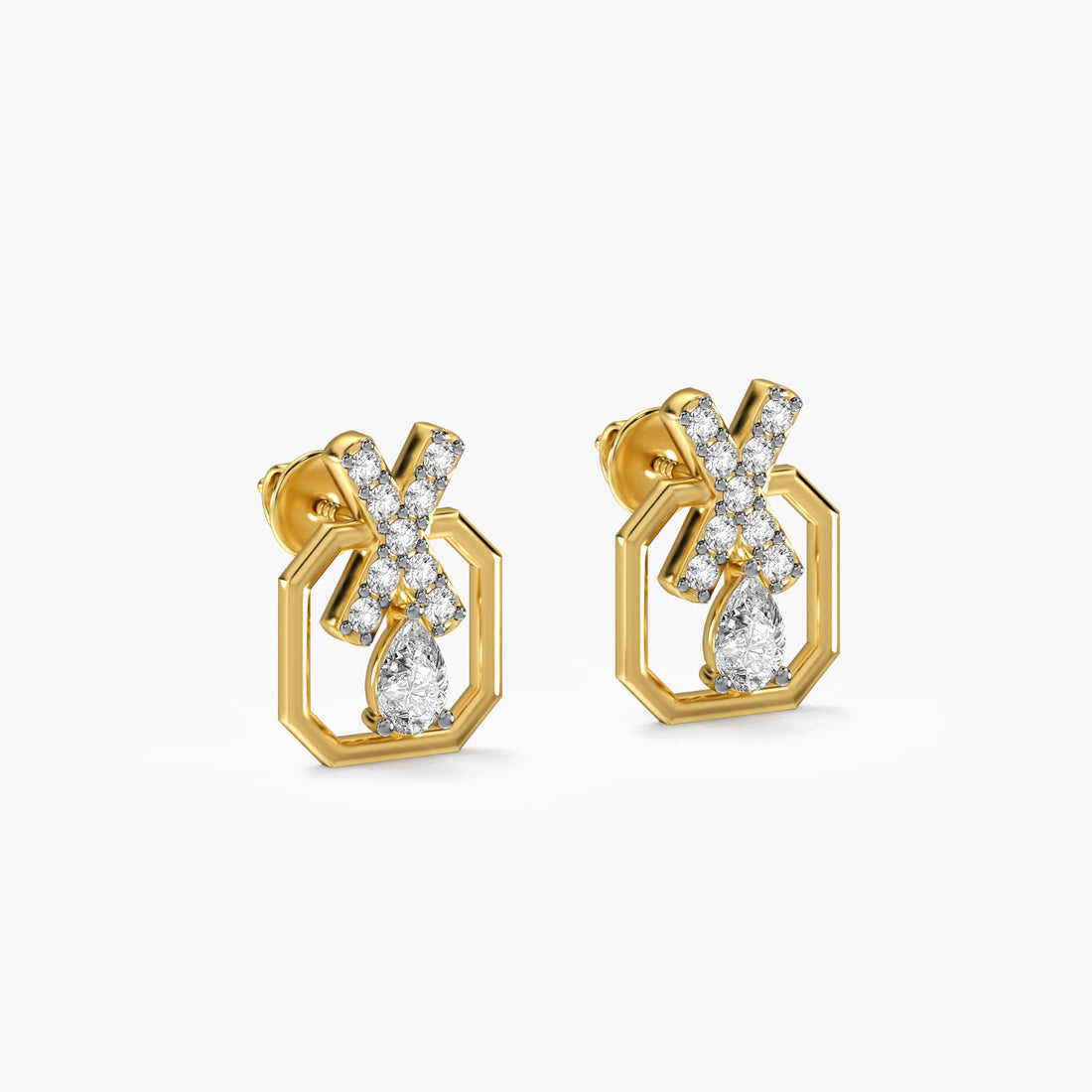 XO Gleam - 3D View in Yellow Gold - Diamond Jewellery by Moena