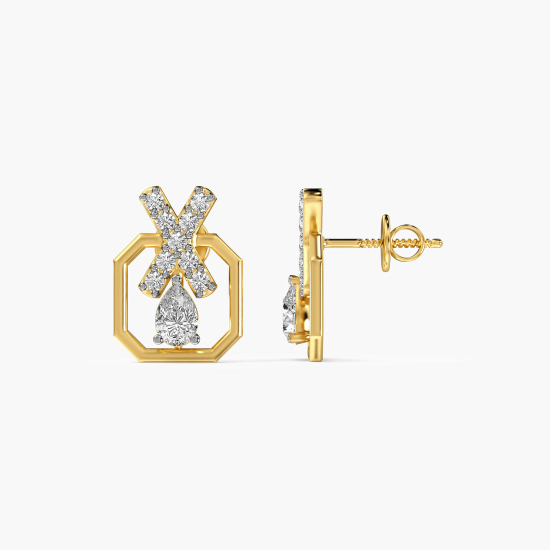 XO Gleam - Side View in Yellow Gold - Diamond Jewellery by Moena