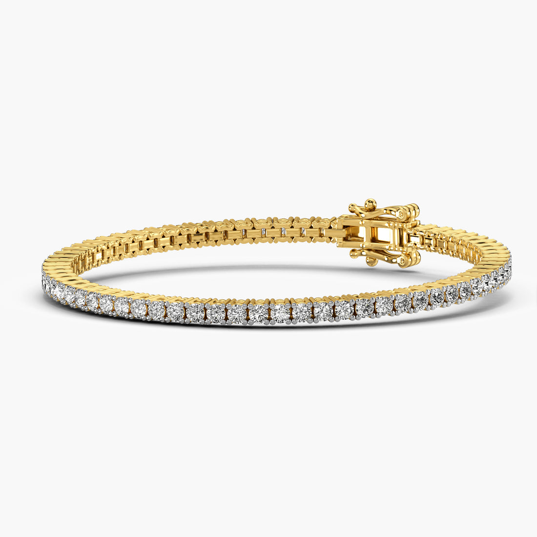 0.04 ct Diamond Tennis Bracelet - 3D View in Yellow Gold - Diamond Bracelet by Moena