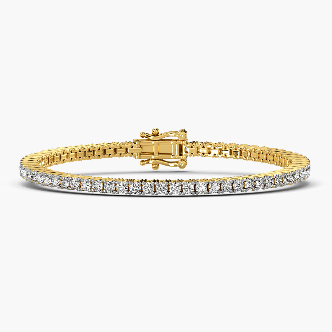 0.04 ct Diamond Tennis Bracelet - Front View in Yellow Gold - Diamond Bracelet by Moena