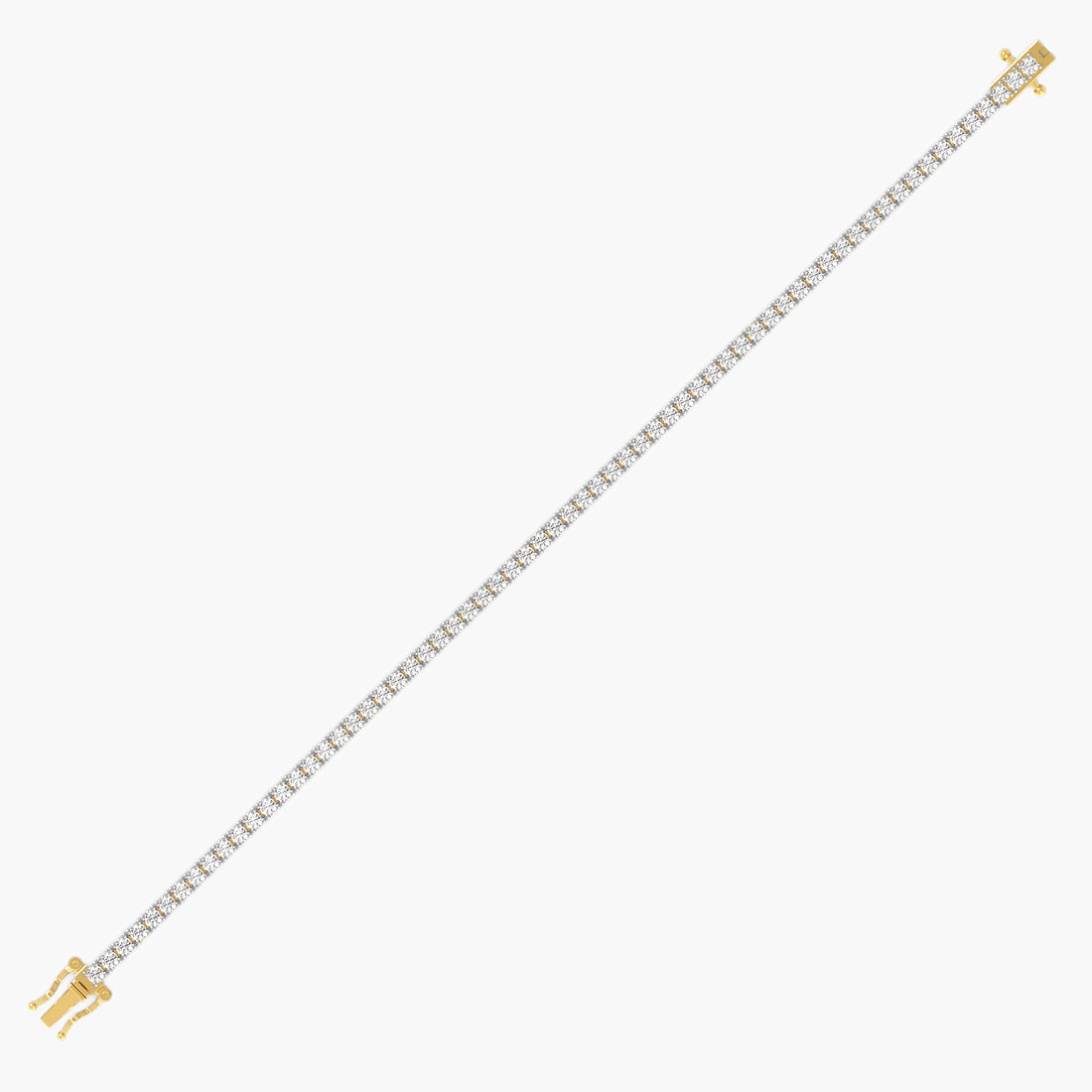 0.04 ct Diamond Tennis Bracelet - Side View in Yellow Gold - Diamond Bracelet by Moena