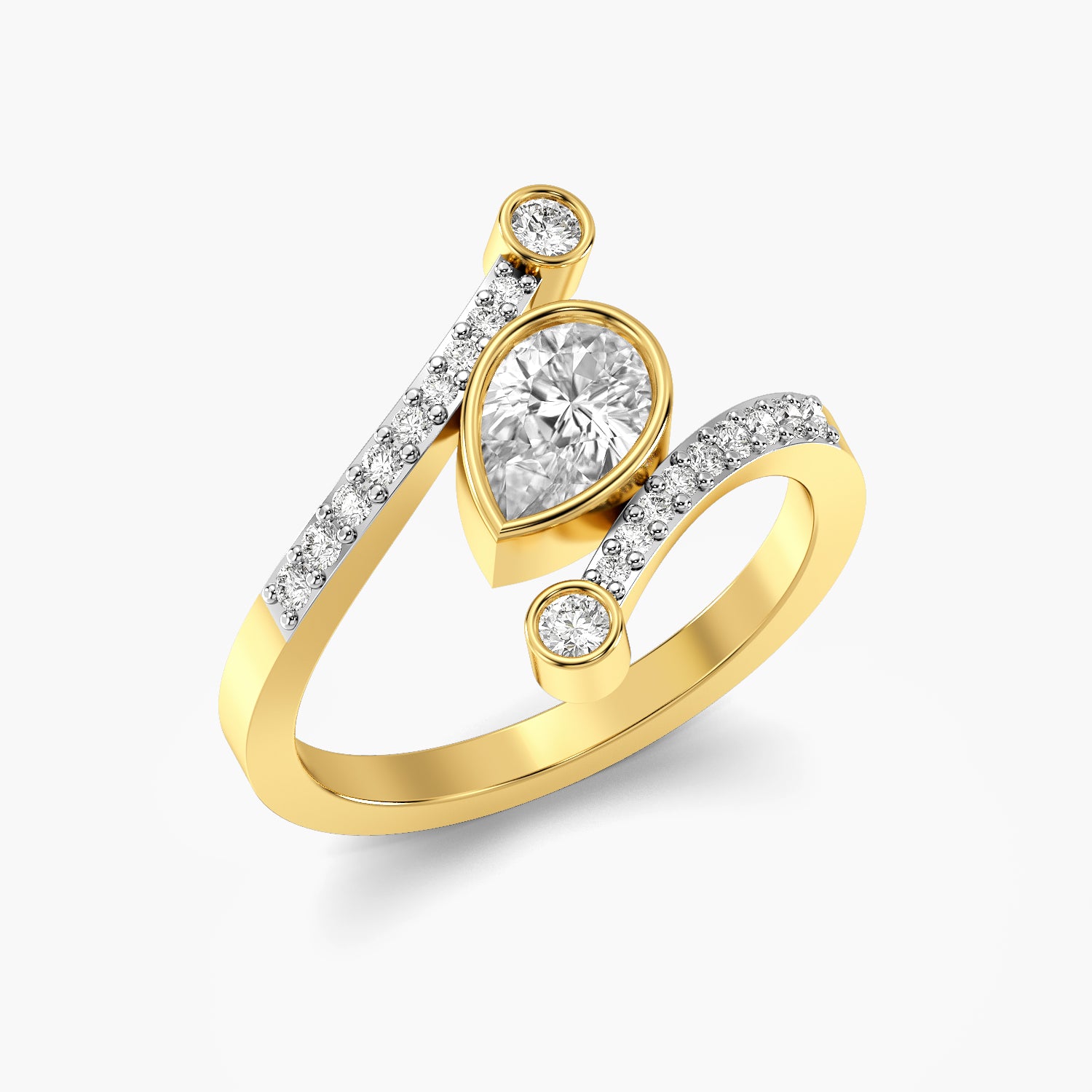 Aria Pear Halo Ring