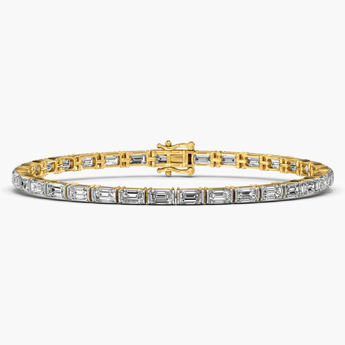 Statement Emerald 0.40 ct Tennis Bracelet - Front View in Yellow Gold - Emerald Diamond Bracelet by Moena