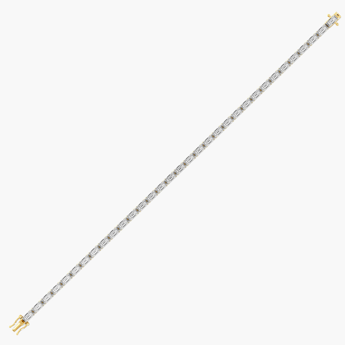 Statement Emerald 0.40 ct Tennis Bracelet - Side View in Yellow Gold - Emerald Diamond Bracelet by Moena