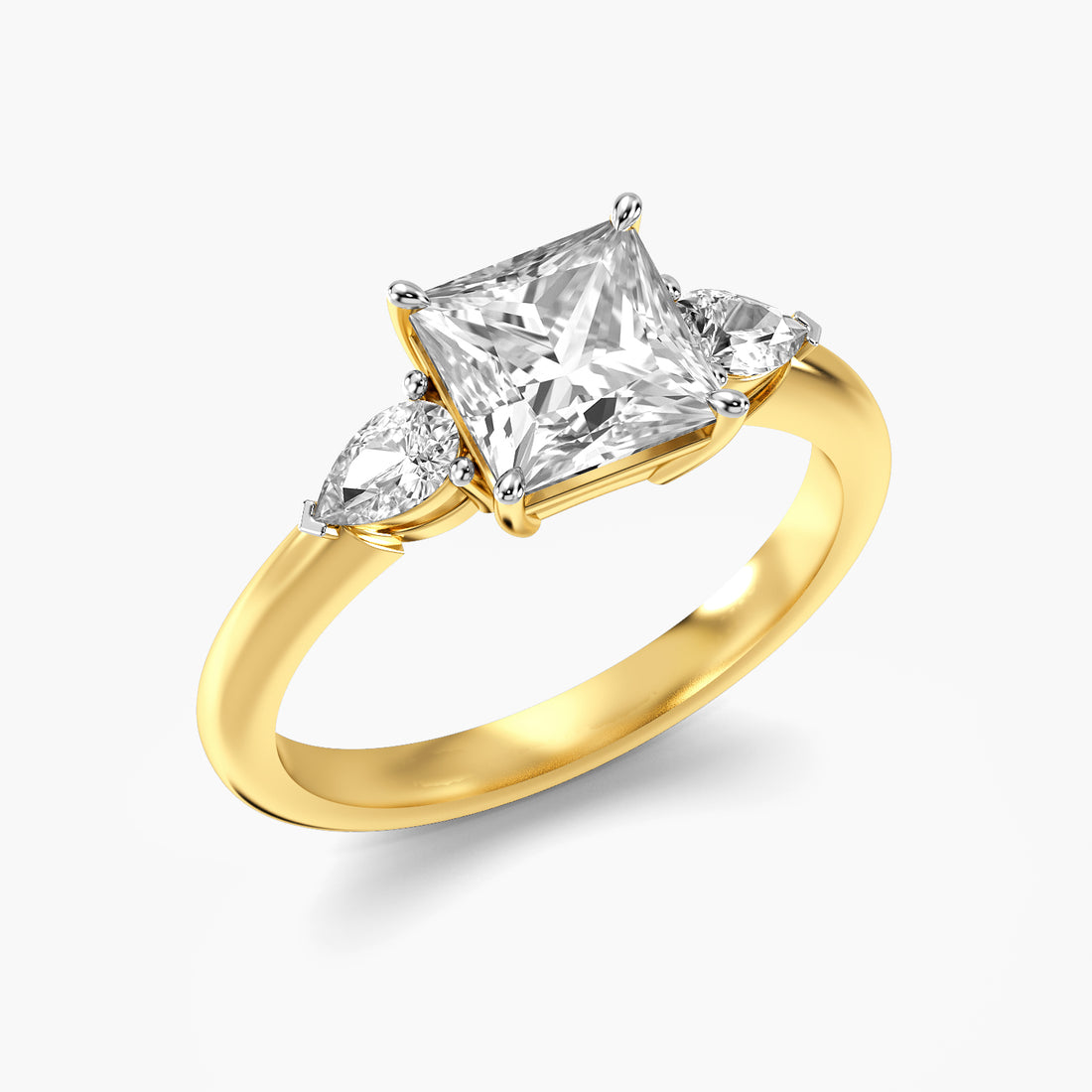 Princess Three Stone Lab Grown Diamond Ring