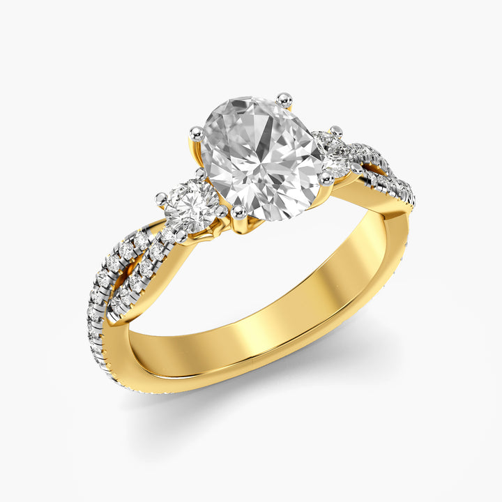 Elaris Oval Twist Diamond Ring