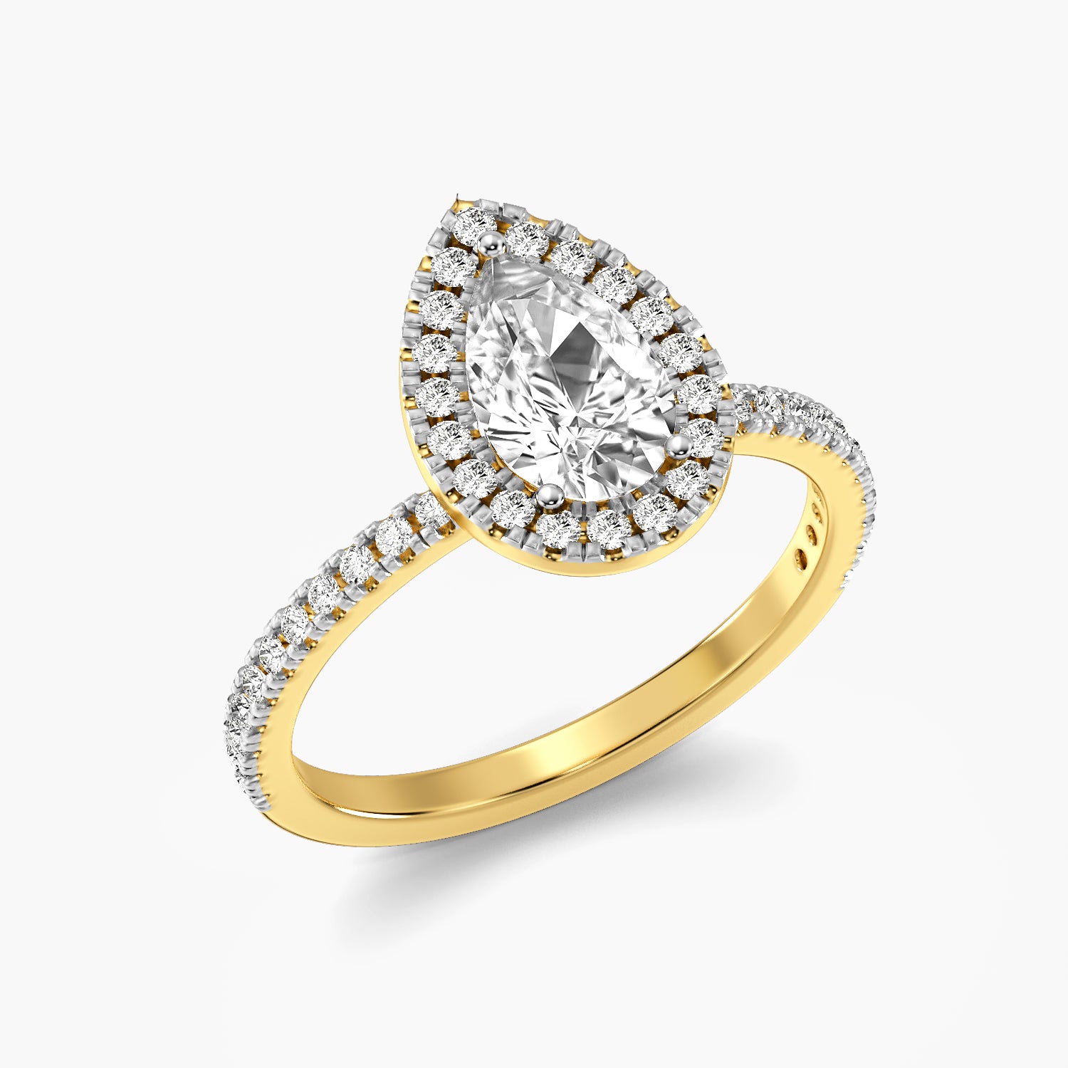 Aurelle Pear Halo Ring
