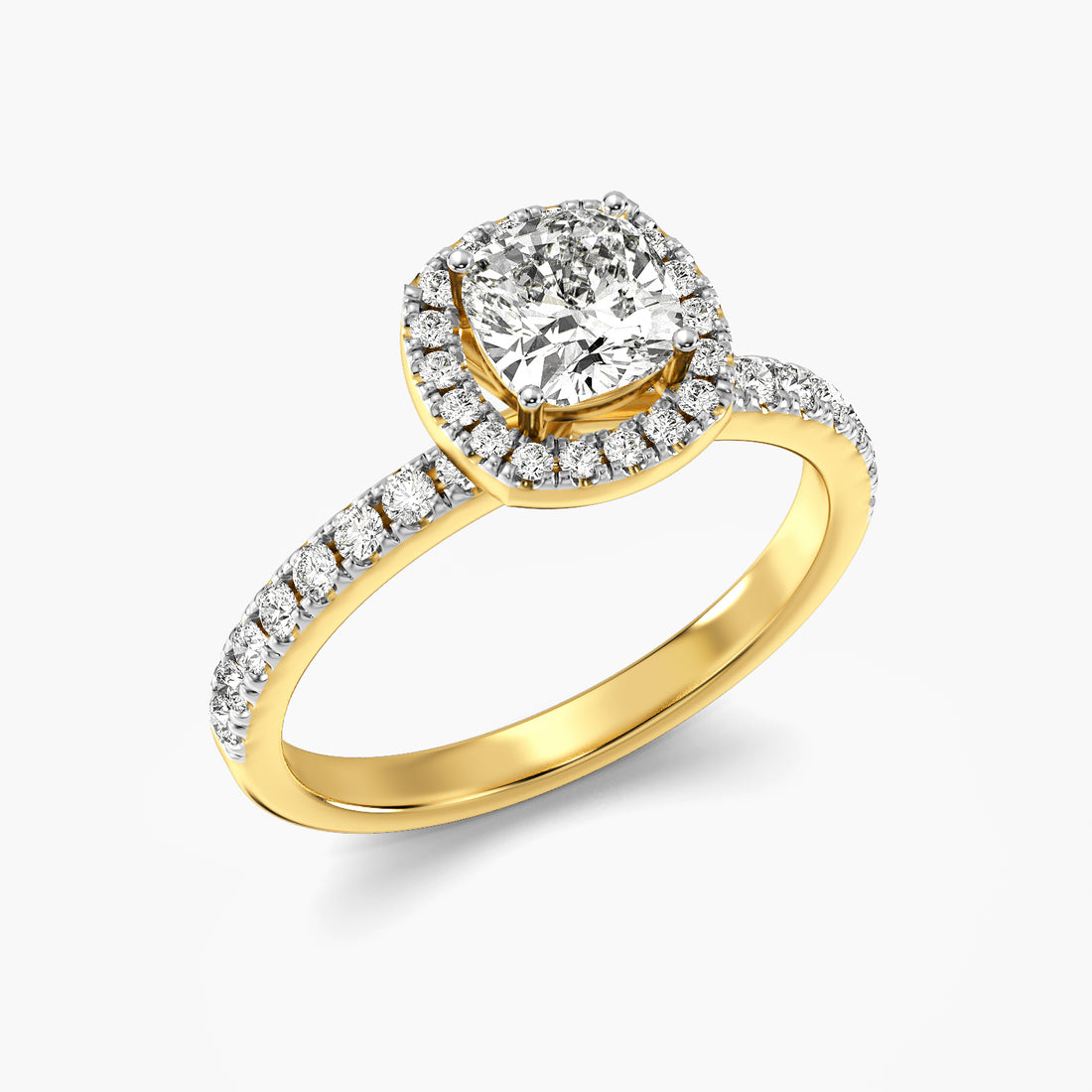 Celeste Cushion Halo Ring