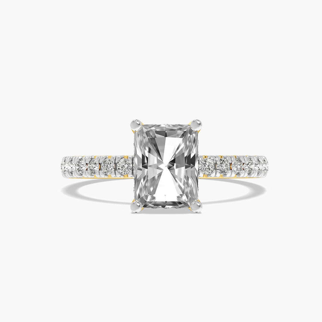 Radiant Pavé Lab Grown Diamond Ring
