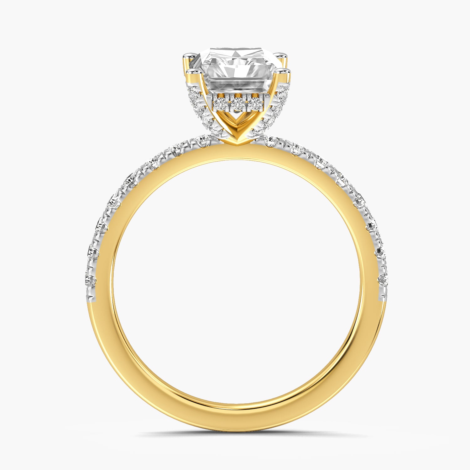 Radiant Pavé Lab Grown Diamond Ring