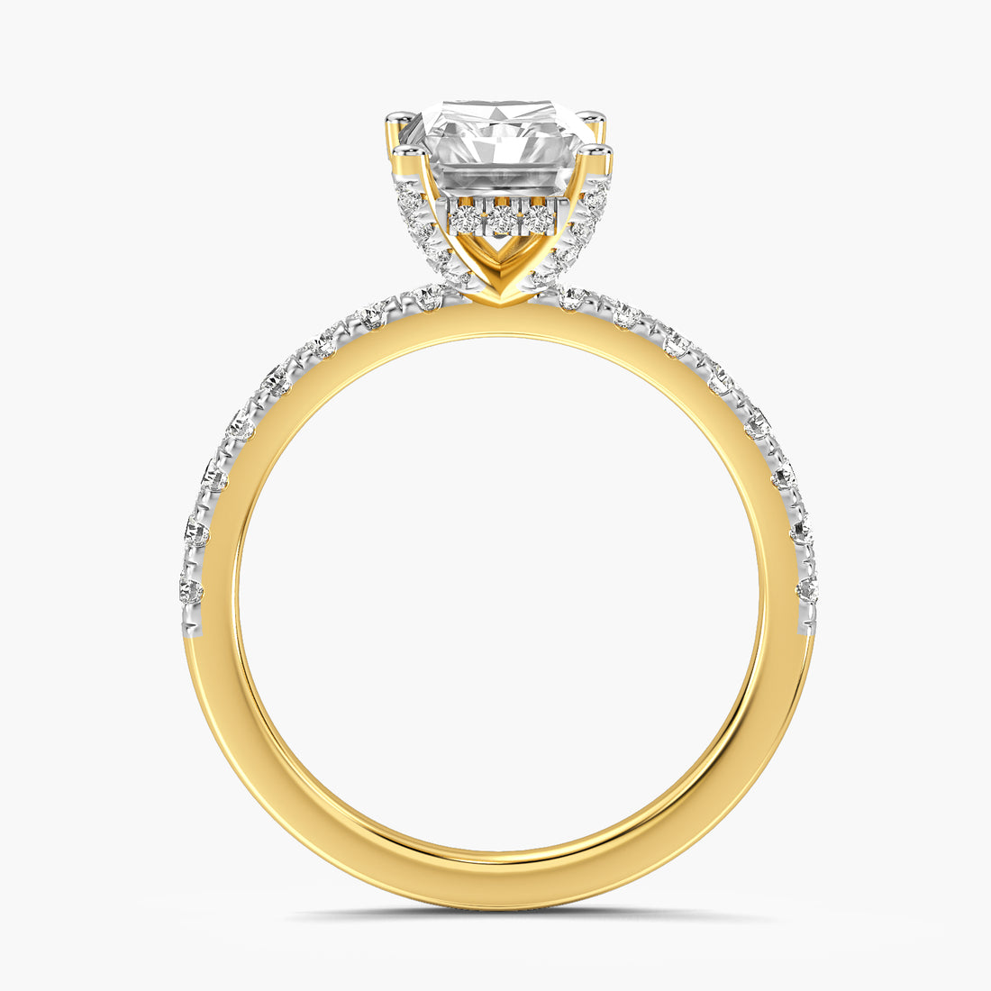 Radiant Pavé Lab Grown Diamond Ring