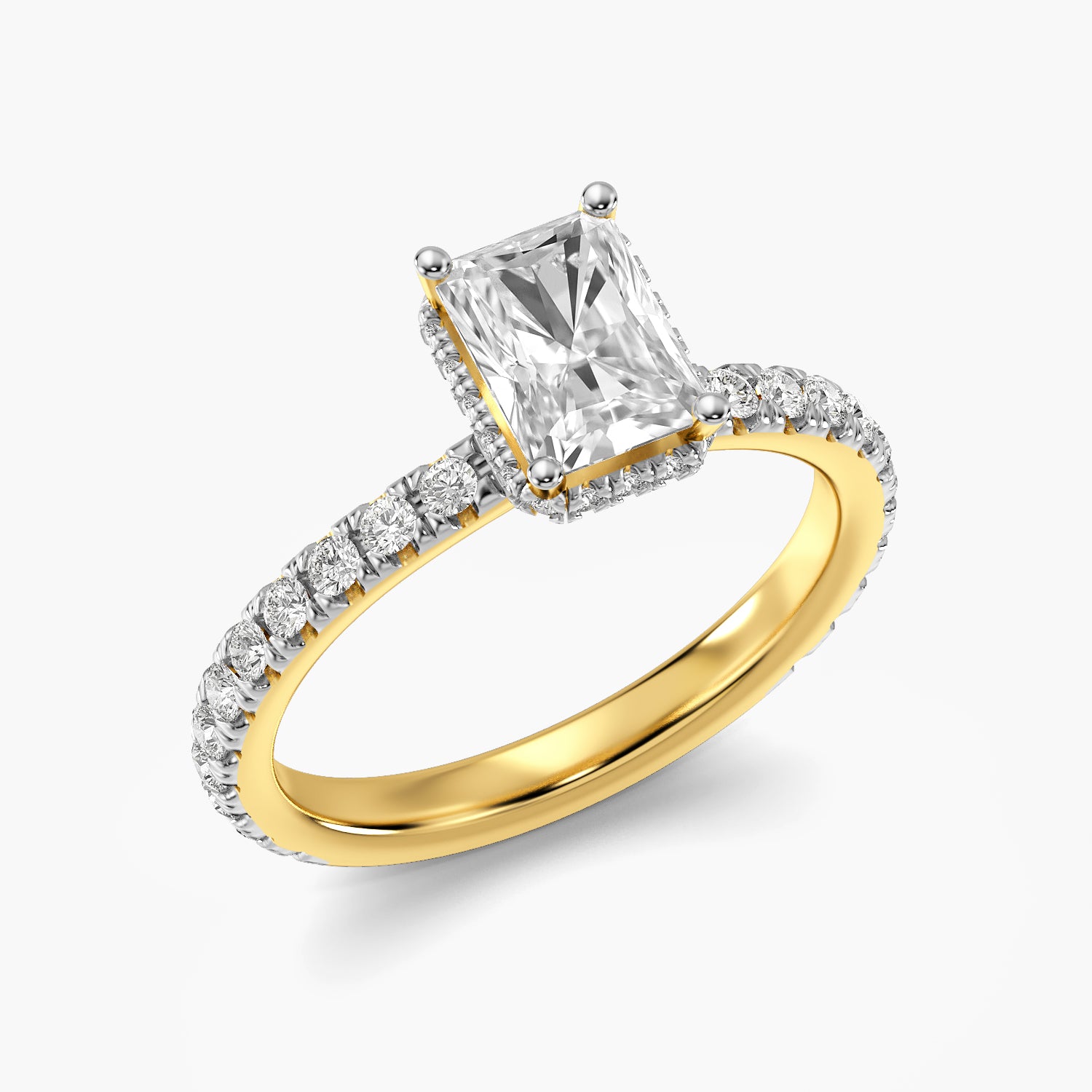 Radiant Pavé Lab Grown Diamond Ring