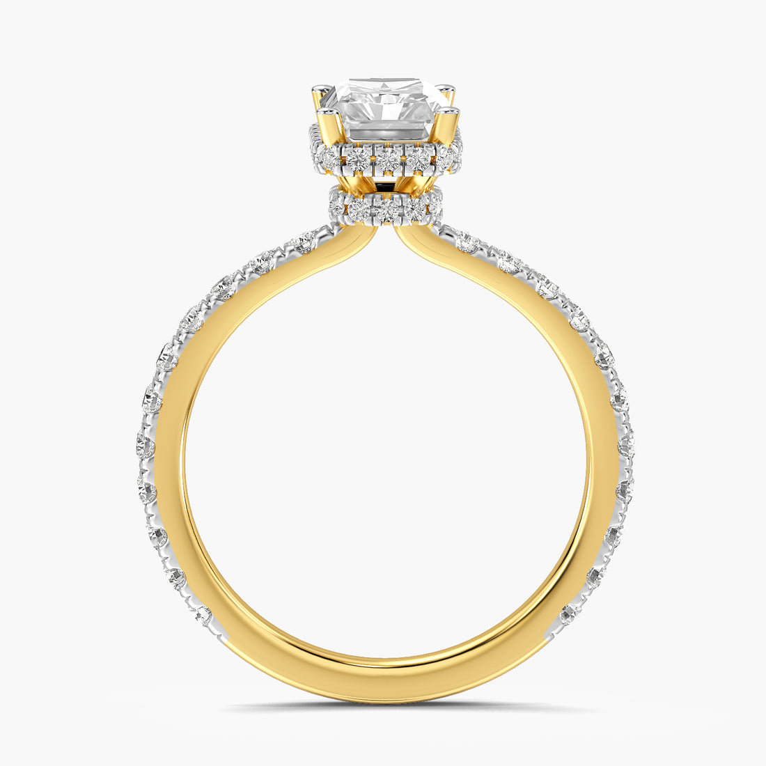 Radiant Pavé Lab Grown Diamond Ring
