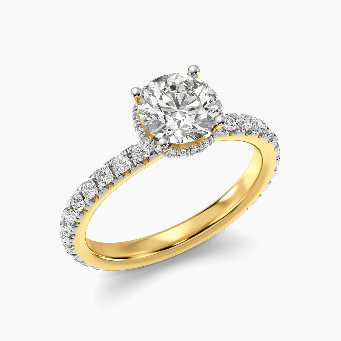 Round Pavé Lab Grown Diamond Ring