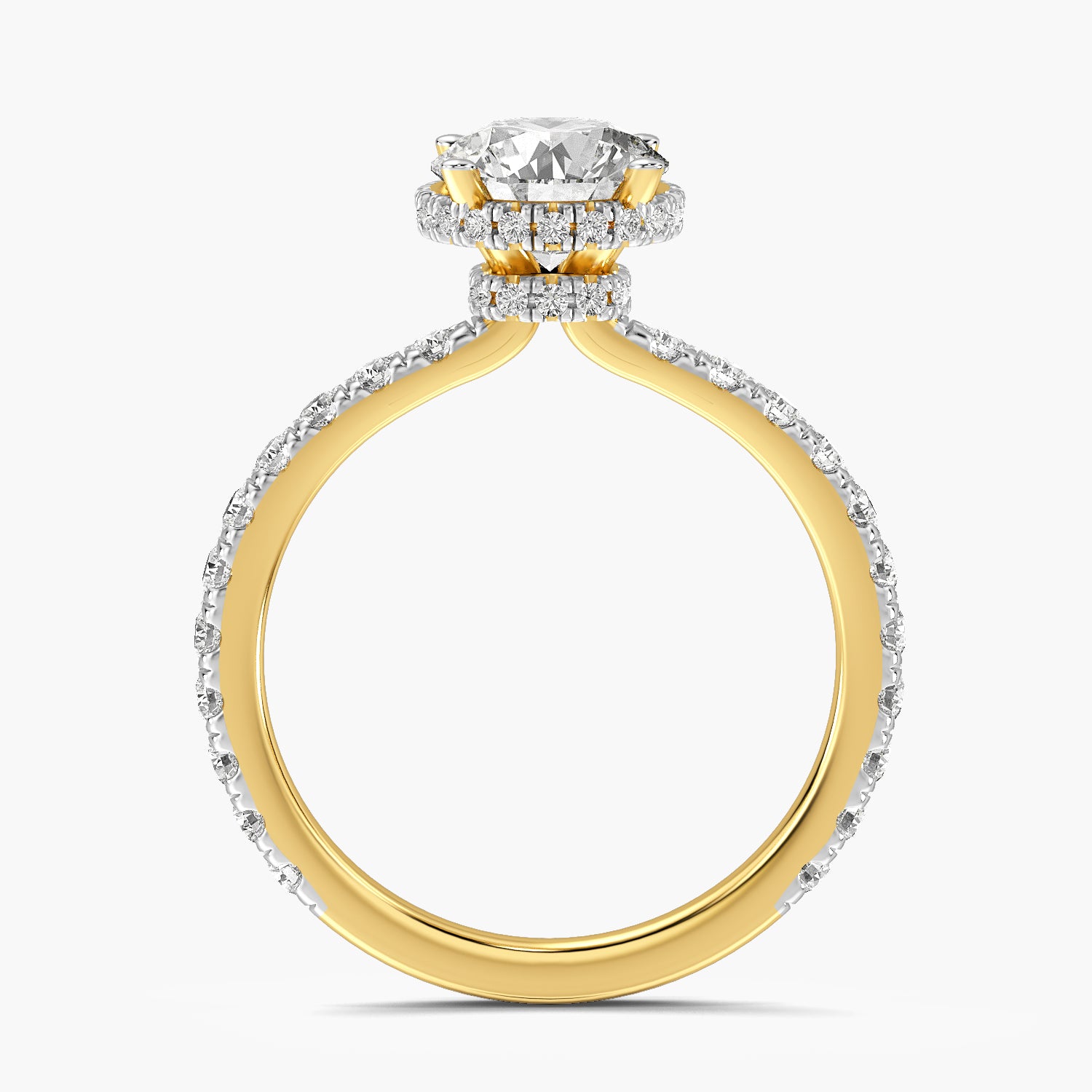 Round Pavé Lab Grown Diamond Ring