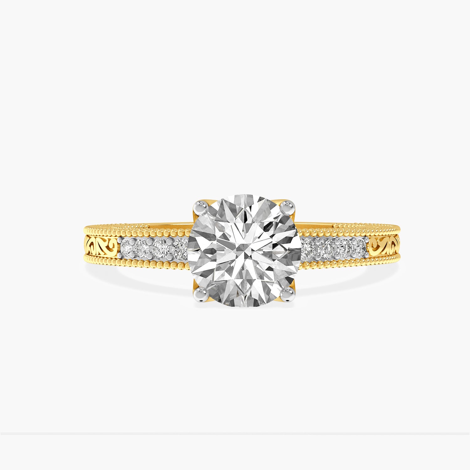 Round Vintage Lab Grown Diamond Ring