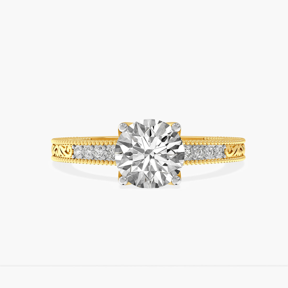 Round Vintage Lab Grown Diamond Ring