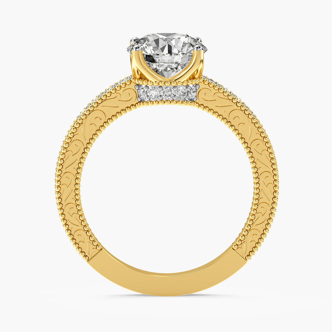 Round Vintage Lab Grown Diamond Ring