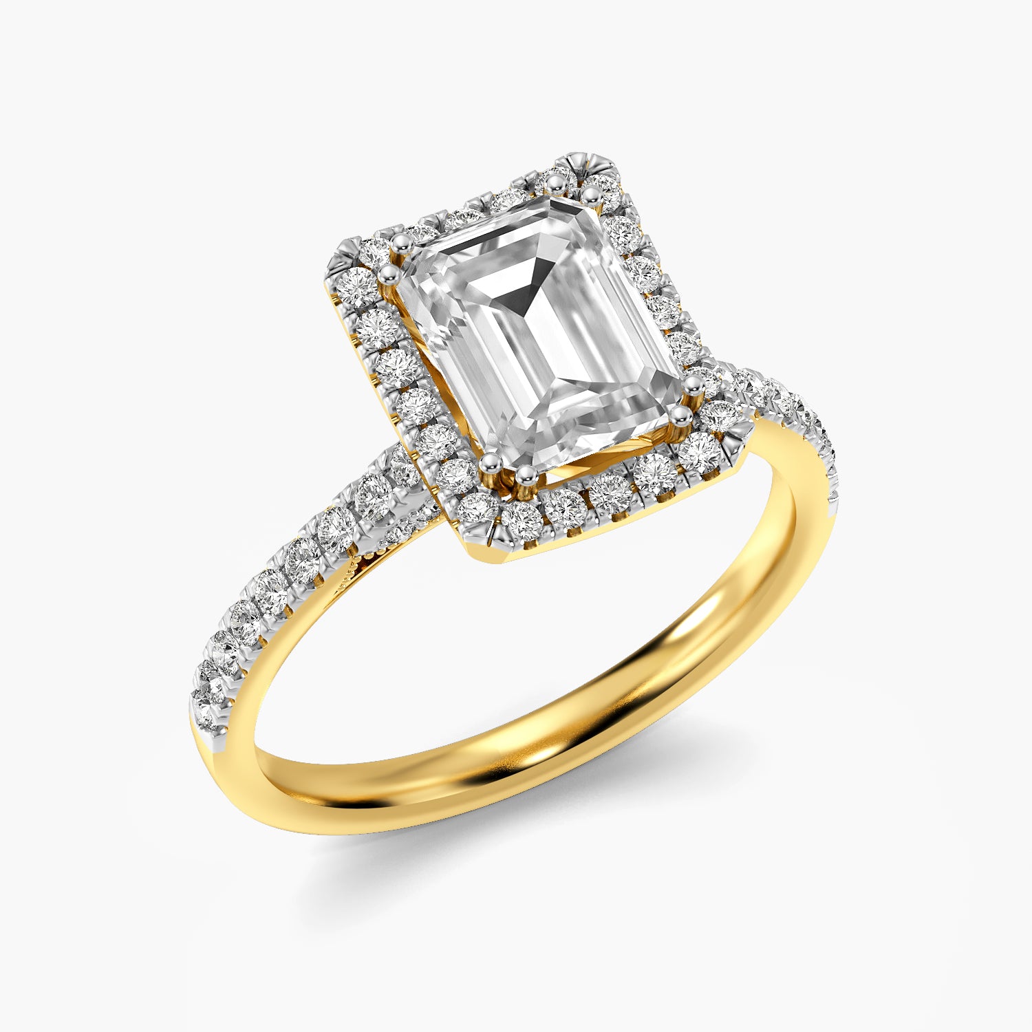 Astra Emerald Halo Lab Grown Diamond Ring