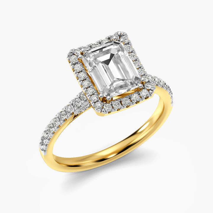 Astra Emerald Halo Lab Grown Diamond Ring